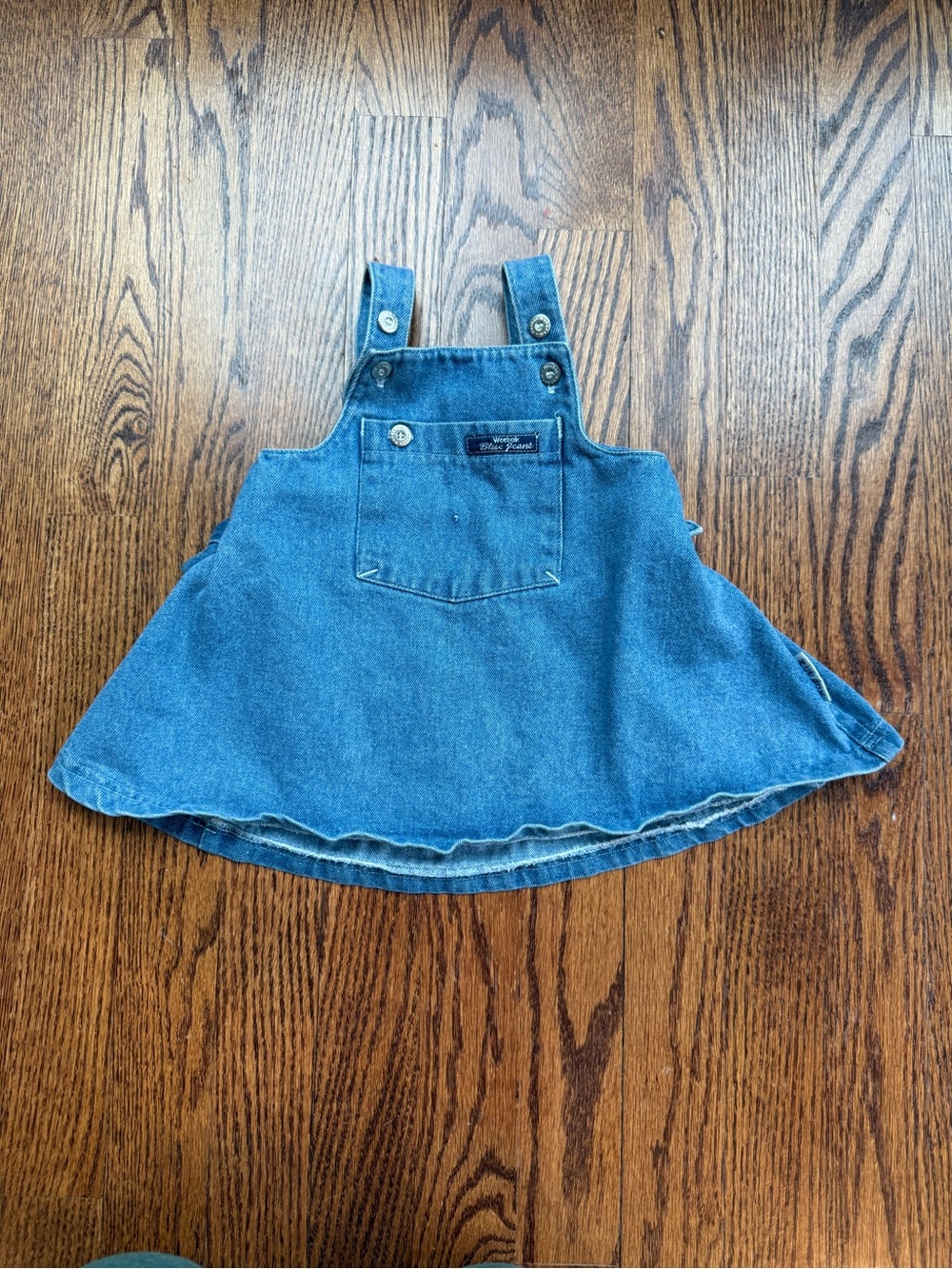 Vintage Reebok Weebok Denim Pinafore Dress 3-6 Months